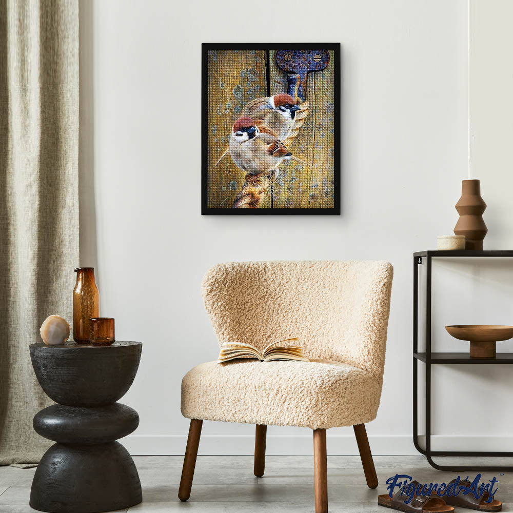 Diamond Painting - Sparrows on a Rope