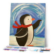 Load image into Gallery viewer, Diamond Painting - Penguin with red scarf