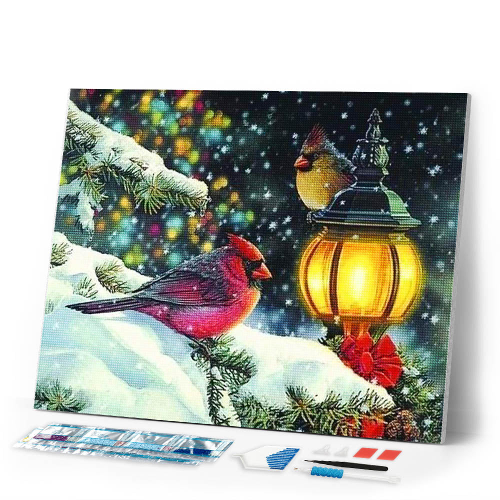 Diamond Painting | Diamond Painting - Birds and Lantern | animals birds Diamond Painting Animals | FiguredArt