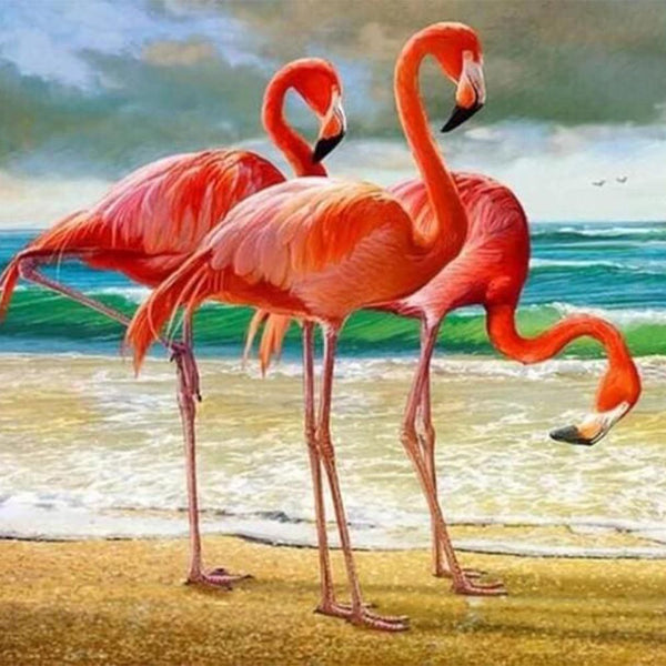 Diamond Painting - Three Flamingos