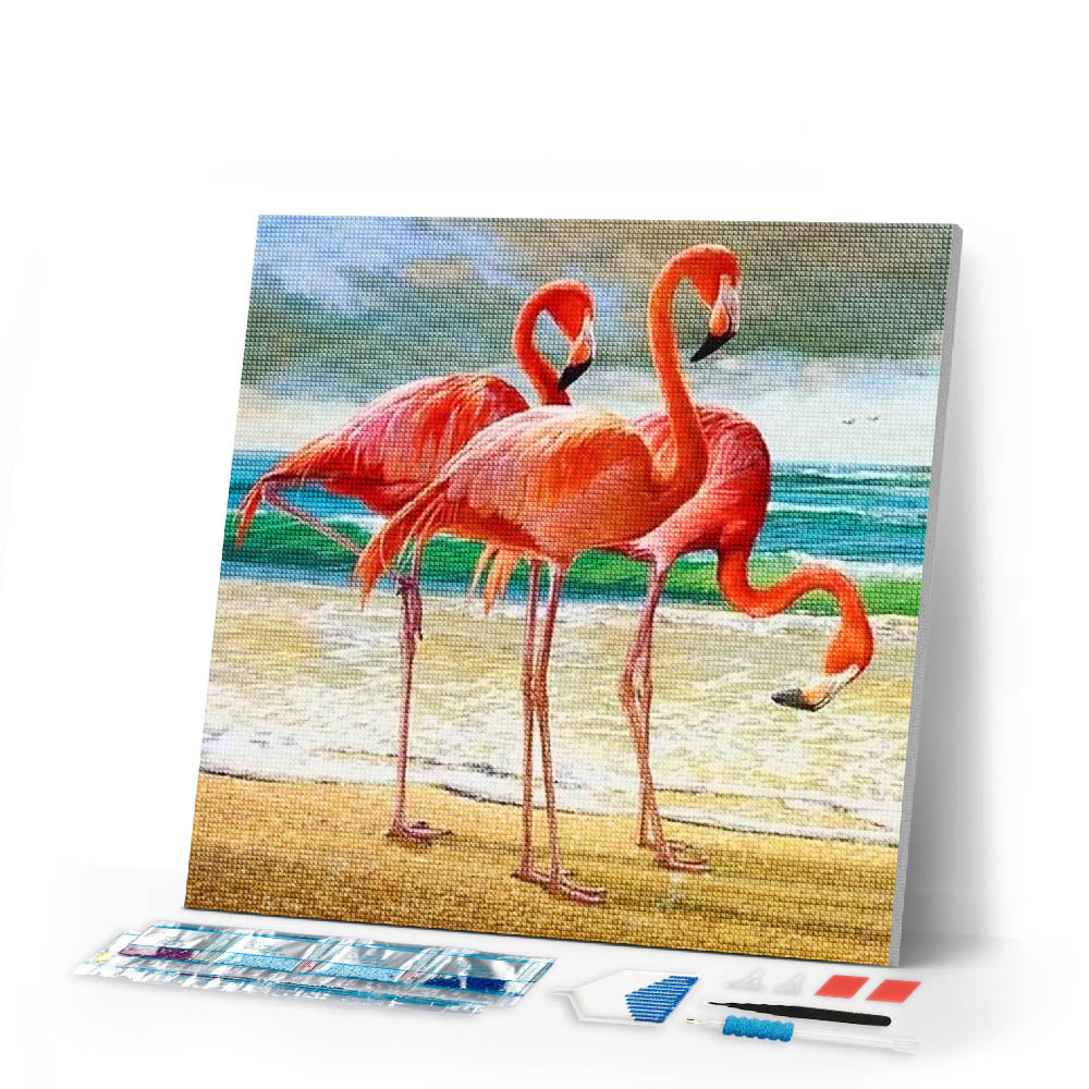 Diamond Painting | Diamond Painting - Three Flamingos | animals Diamond Painting Animals flamingos | FiguredArt