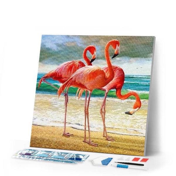 Diamond Painting | Diamond Painting - Three Flamingos | animals Diamond Painting Animals flamingos | FiguredArt