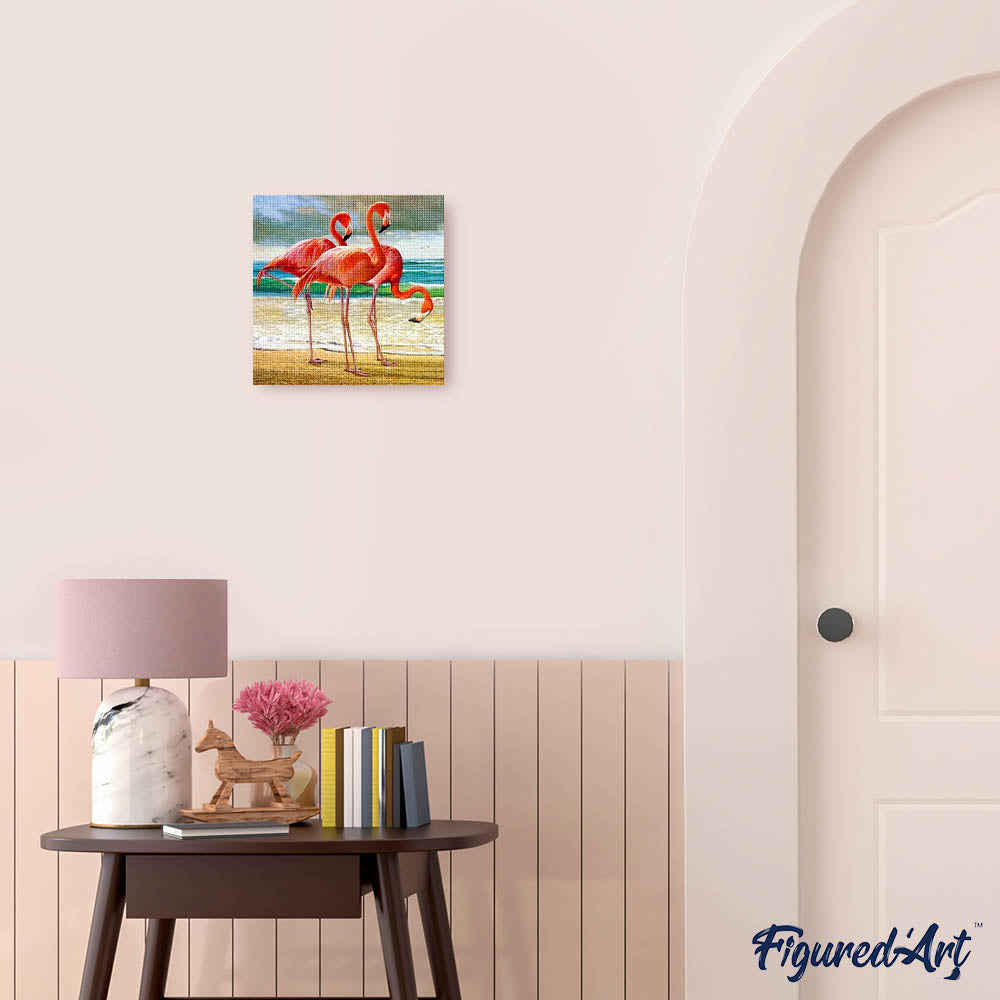 Diamond Painting - Three Flamingos