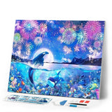 Diamond Painting | Diamond Painting - Dolphins and Fireworks | animals Diamond Painting Animals Diamond Painting Landscapes dolphins