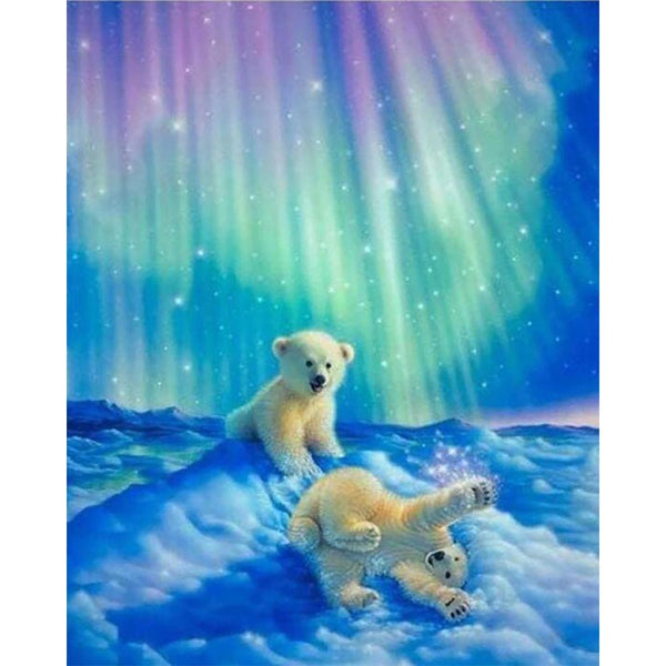 Diamond Painting - Bears and Northern Lights