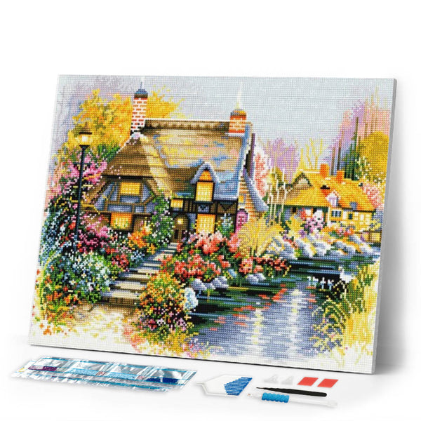 Diamond Painting - House at the edge of the river