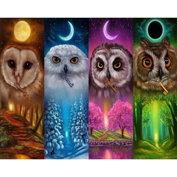 Diamond Painting - Multicolored Owls