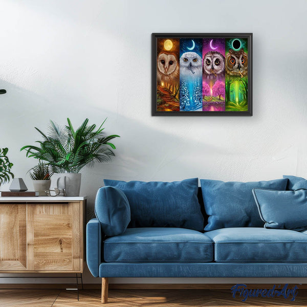 Diamond Painting - Multicolored Owls