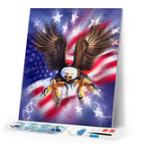 Diamond Painting | Diamond Painting - Eagle and American Flag | animals Diamond Painting Animals eagles | FiguredArt