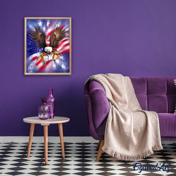 Diamond Painting - Eagle and American Flag