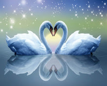 Load image into Gallery viewer, Diamond Painting | Diamond Painting - Swans and Heart | animals birds Diamond Painting Animals Diamond Painting Romance romance | FiguredArt