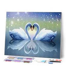 Load image into Gallery viewer, Diamond Painting - Swans and Heart