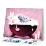 Diamond Painting | Diamond Painting - Teddy in his bath | Diamond Painting Romance romance | FiguredArt