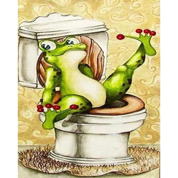 Diamond Painting - Frog in Toilets