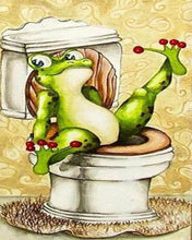 Load image into Gallery viewer, Diamond Painting | Diamond Painting - Frog in Toilets | animals Diamond Painting Animals frogs | FiguredArt