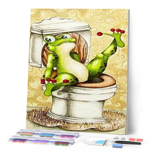 Load image into Gallery viewer, Diamond Painting - Frog in Toilets
