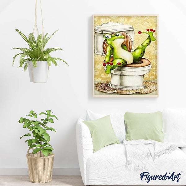 Diamond Painting - Frog in Toilets
