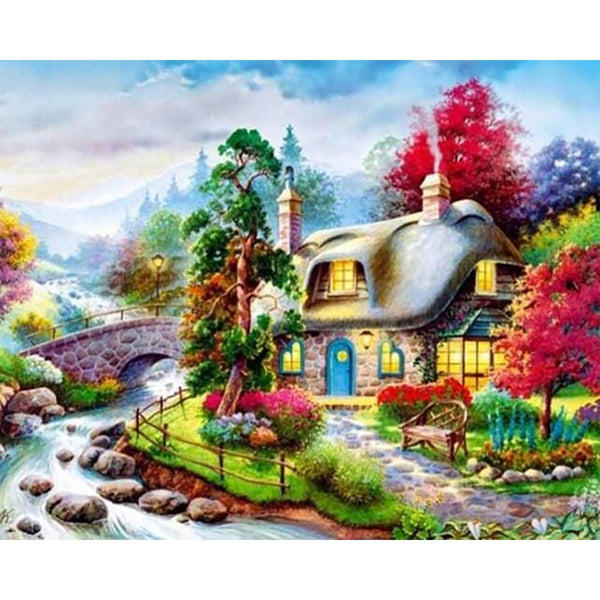 Diamond Painting - House near small River
