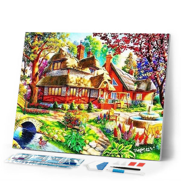 Diamond Painting | Diamond Painting - Peaceful House | Diamond Painting Landscapes landscapes | FiguredArt