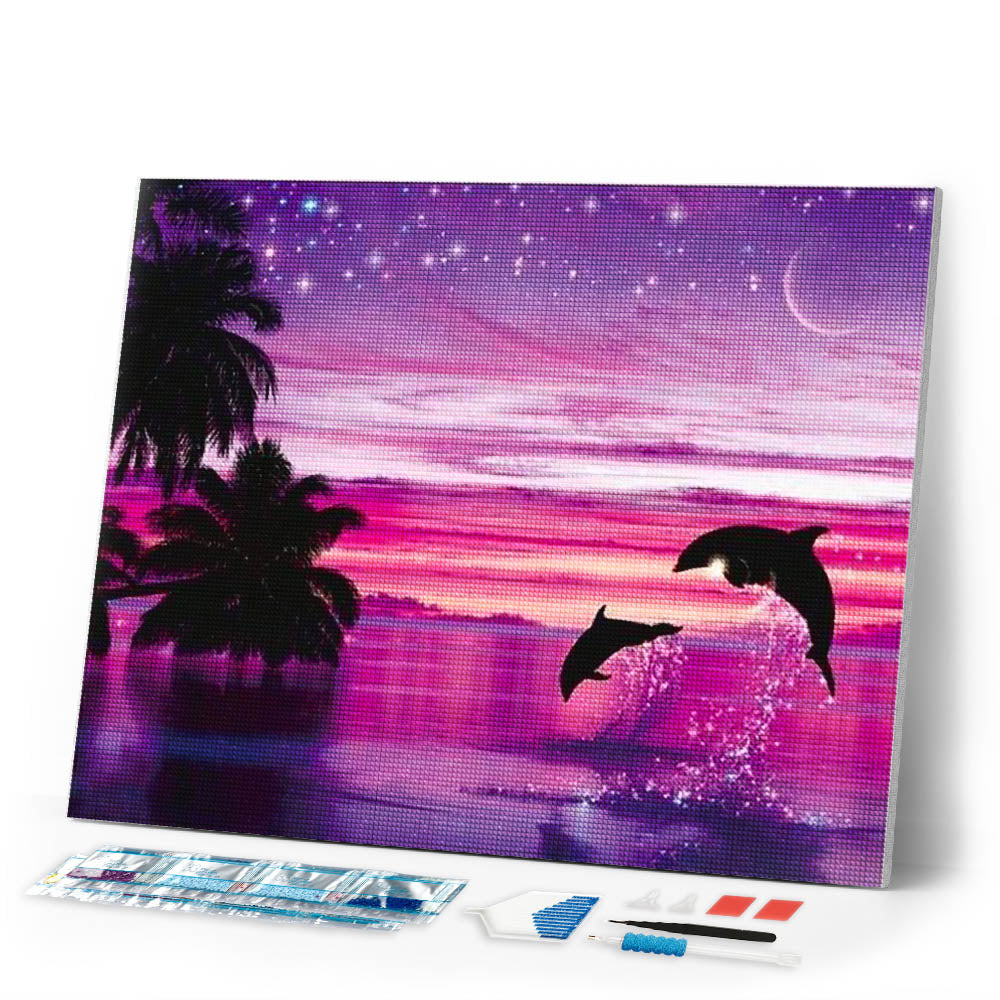 Diamond Painting | Diamond Painting - Dolphins having fun | animals Diamond Painting Animals Diamond Painting Landscapes dolphins landscapes