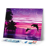Diamond Painting | Diamond Painting - Dolphins having fun | animals Diamond Painting Animals Diamond Painting Landscapes dolphins landscapes