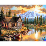 Diamond Painting - Mountain house by the river