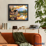 Diamond Painting - Mountain house by the river