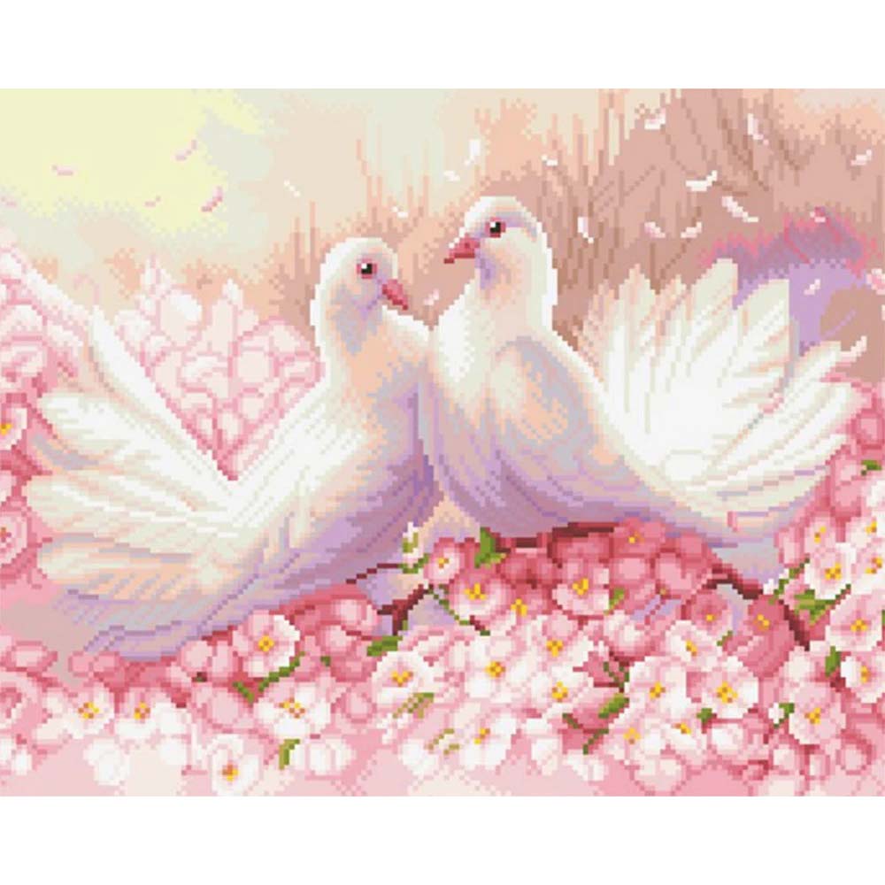 Diamond Painting - Couple of Doves