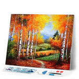 Diamond Painting | Diamond Painting - Birches in Autumn | Diamond Painting Landscapes landscapes | FiguredArt