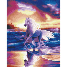 Load image into Gallery viewer, Diamond Painting - Galoping horse by the sea