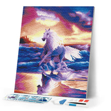Load image into Gallery viewer, Diamond Painting - Galoping horse by the sea