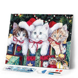 Diamond Painting | Diamond Painting - Three Kittens Christmas | animals cats christmas Diamond Painting Animals | FiguredArt