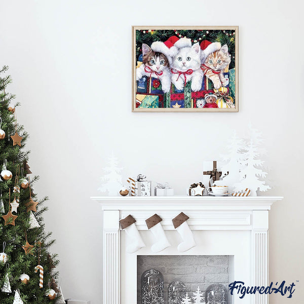 Diamond Painting - Three Kittens Christmas
