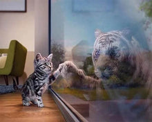 Load image into Gallery viewer, Diamond Painting | Diamond Painting - Kitten and Tigers reflection | animals cats Diamond Painting Animals tigers | FiguredArt