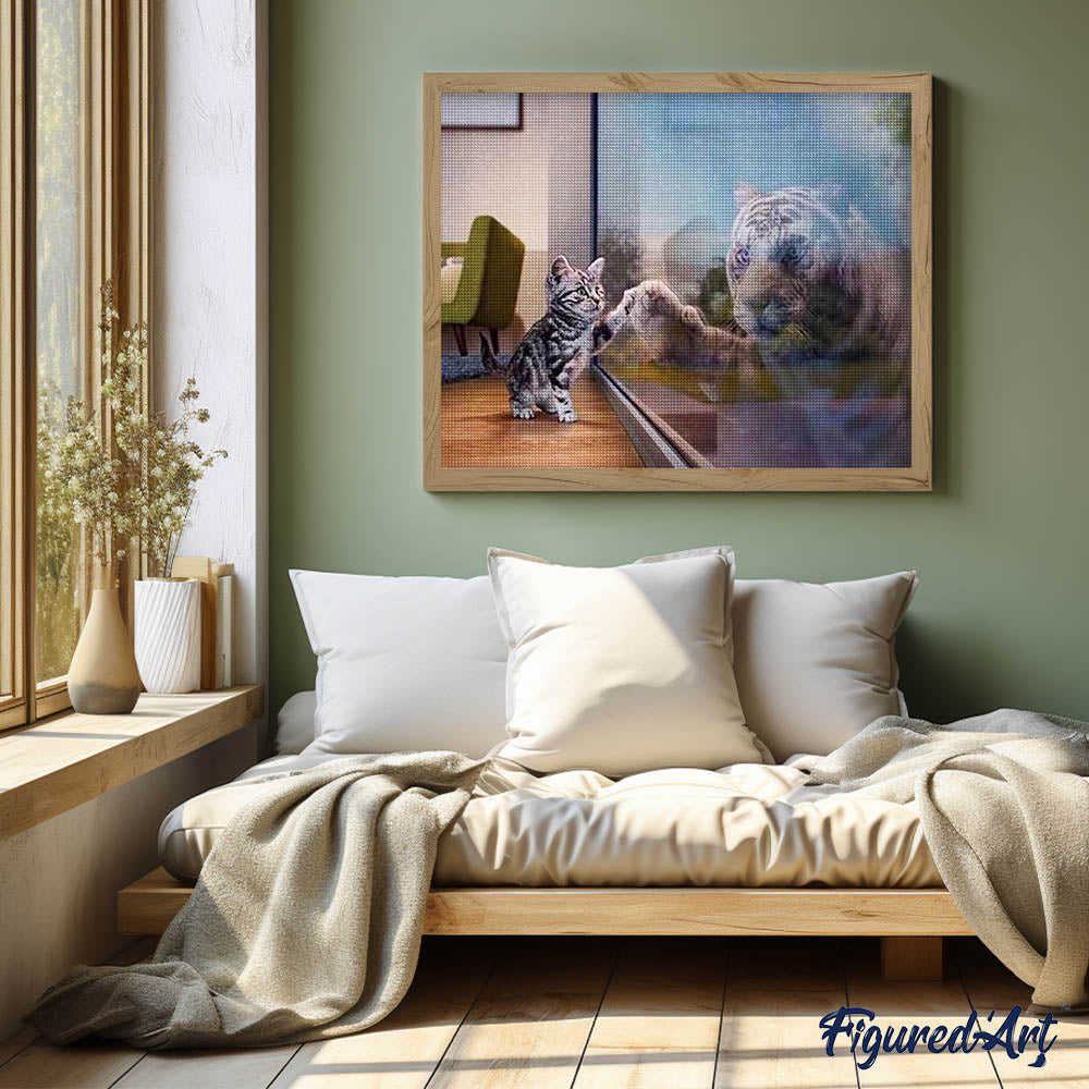Diamond Painting - Kitten and Tiger's reflection