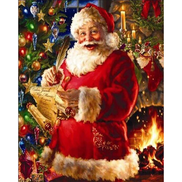 Diamond Painting - Santa and the Gift list
