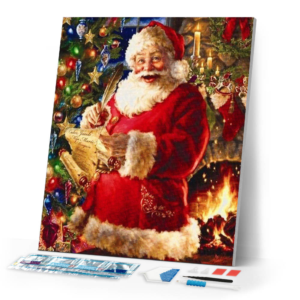 Diamond Painting | Diamond Painting - Santa and the Gift list | christmas Diamond Painting Religion religion | FiguredArt