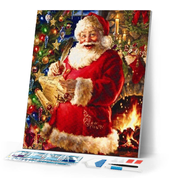 Diamond Painting | Diamond Painting - Santa and the Gift list | christmas Diamond Painting Religion religion | FiguredArt
