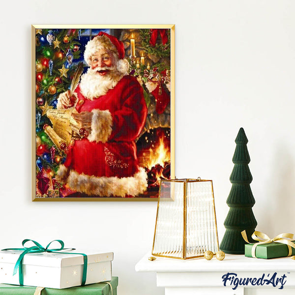 Diamond Painting - Santa and the Gift list