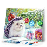 Diamond Painting | Diamond Painting - Hedgehog and Gifts | animals Diamond Painting Animals hedgehogs | FiguredArt