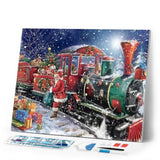 Diamond Painting | Diamond Painting - Santa Claus and Train | christmas Diamond Painting Religion religion | FiguredArt