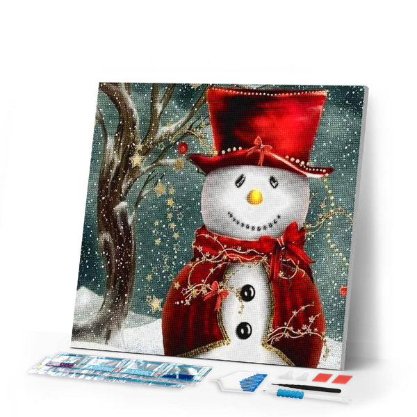 Diamond Painting | Diamond Painting - Snowman smiling | Diamond Painting Landscapes landscapes winter | FiguredArt