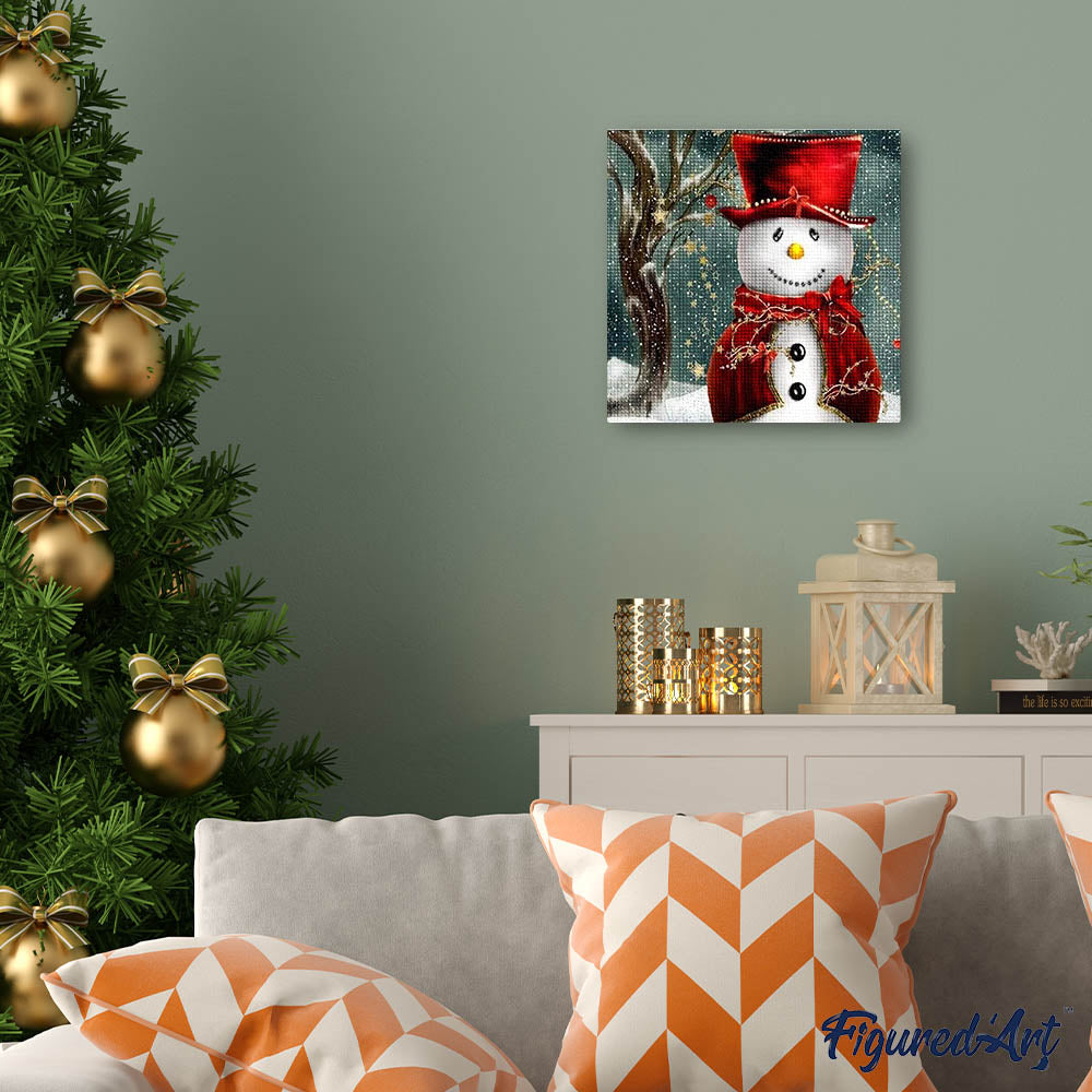 Diamond Painting - Snowman smiling