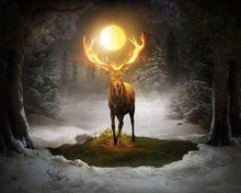 Load image into Gallery viewer, Diamond Painting | Diamond Painting - Deer and Full Moon | animals Diamond Painting Animals | FiguredArt