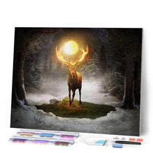 Load image into Gallery viewer, Diamond Painting - Deer and Full Moon