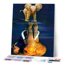 Load image into Gallery viewer, Diamond Painting - Elephant and its reflection