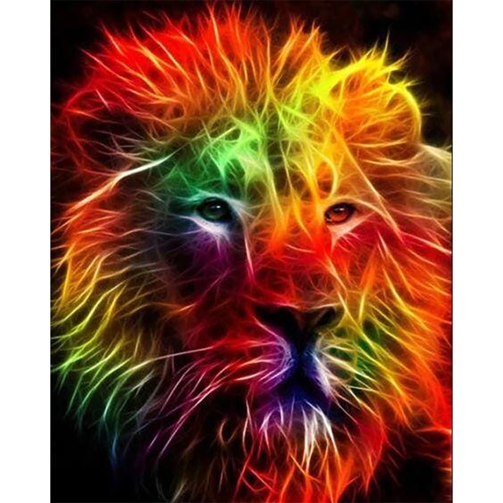 Diamond Painting - Lion Orange Colors