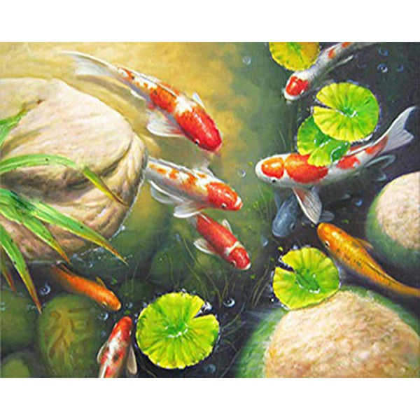 Diamond Painting - Koi Carp in a pond