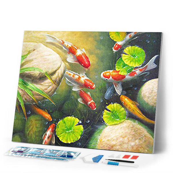 Diamond Painting - Koi Carp in a pond