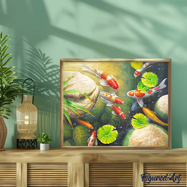Diamond Painting - Koi Carp in a pond
